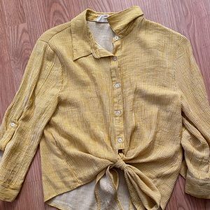 Yellow cropped long sleeve